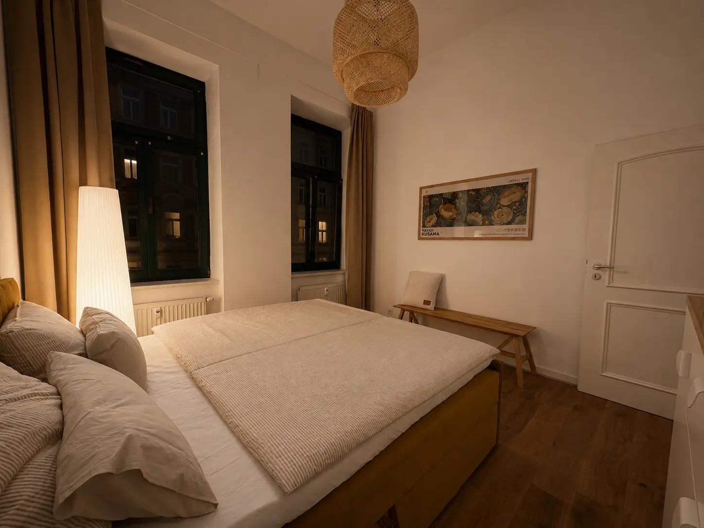 Schlafzimmer der Ferienwohnung in der Helgolandstrasse